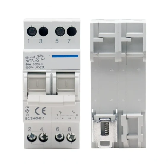 Interruptor de transferência de energia dupla 63A 2P Din Rail